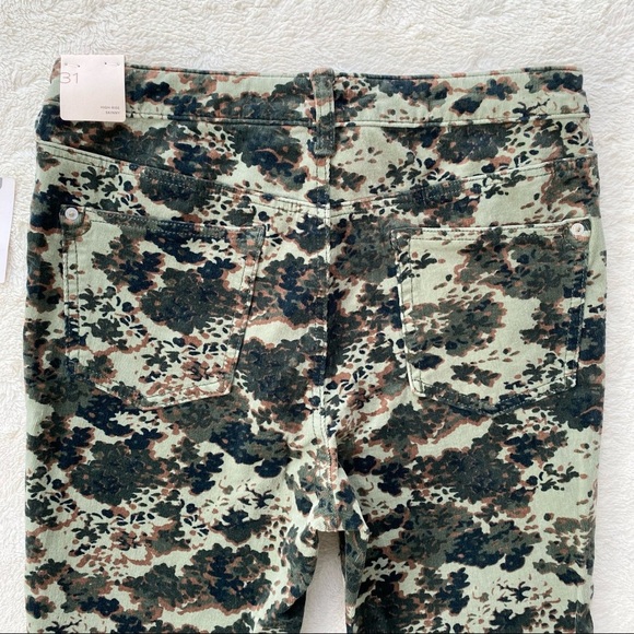 Anthropologie pilcro camo high rise skinny exposed button fly corduroy pants 31 - Picture 8 of 13